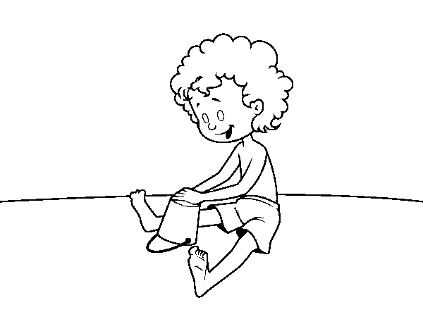 Disegno di Bambini che giocano nella sabbia da Colorare