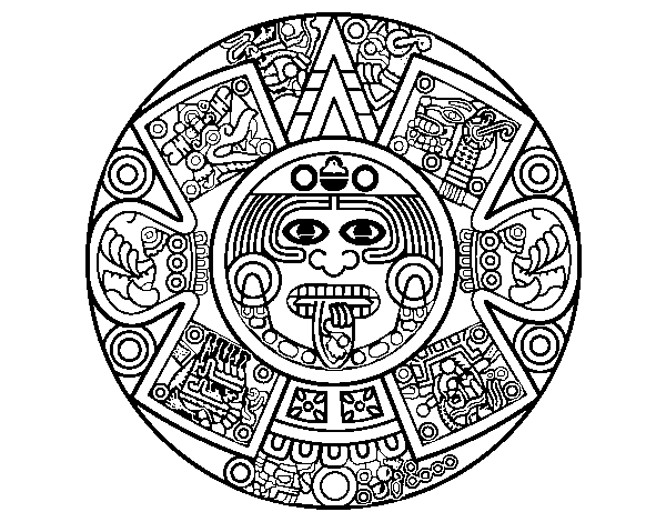 Disegno di Calendario azteco da Colorare