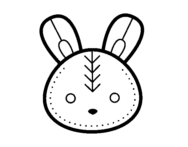 Disegno di Faccia coniglio di Pasqua da Colorare