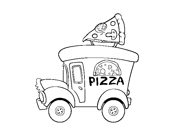 Disegno di Food truck di pizza da Colorare