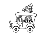 Disegno di Food truck di pizza da colorare