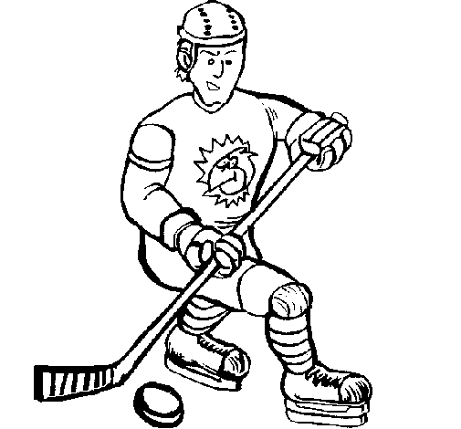 Disegno di Giocatore di hockey su ghiaccio da Colorare
