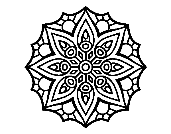 Disegno di Mandala semplice simmetria da Colorare
