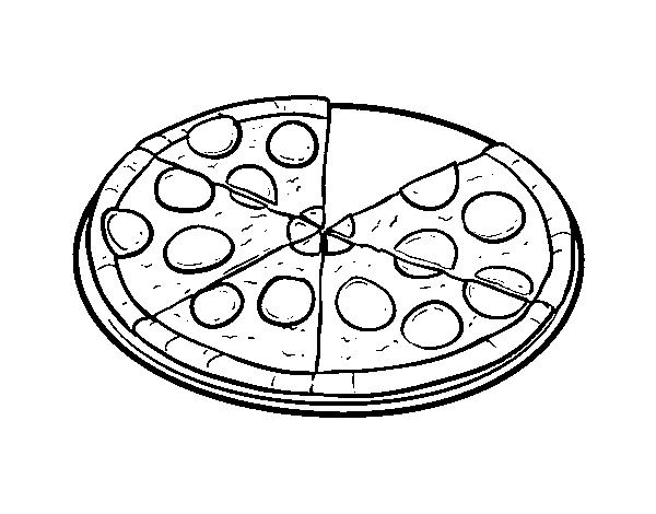 Disegno di Pizza italiana da Colorare