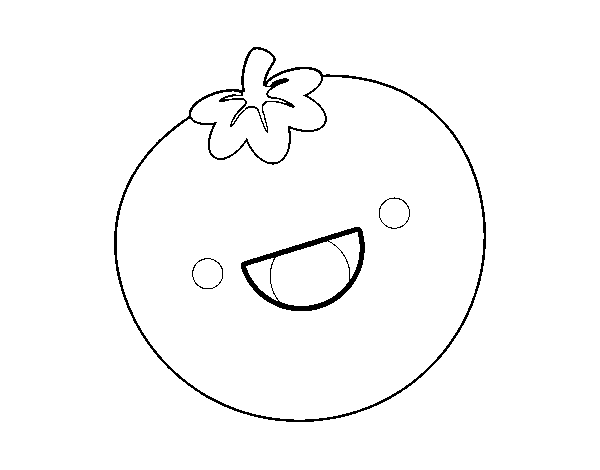 Disegno di Pomodoro sorridente da Colorare