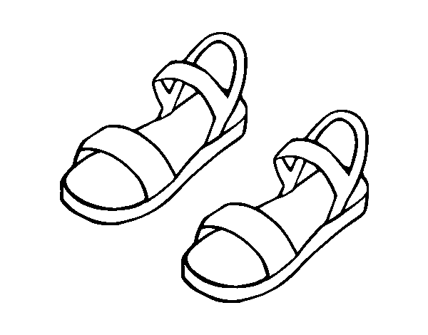 Disegno di Sandali da Colorare