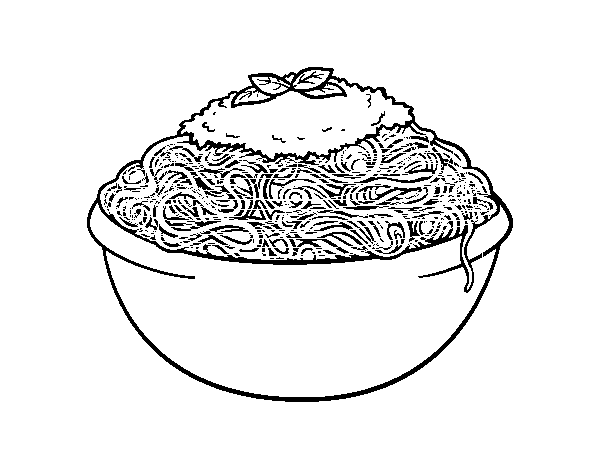Disegno di Spaghetti da Colorare
