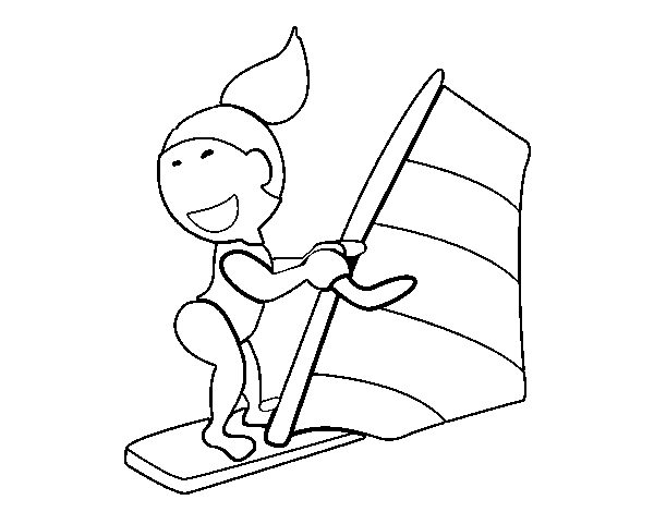 Disegno di Tavola da windsurf da Colorare