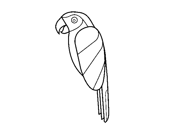 Disegno di Uccello Pappagallo da Colorare