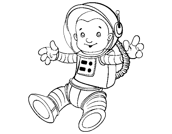 Disegno di Un astronauta nello spazio da Colorare
