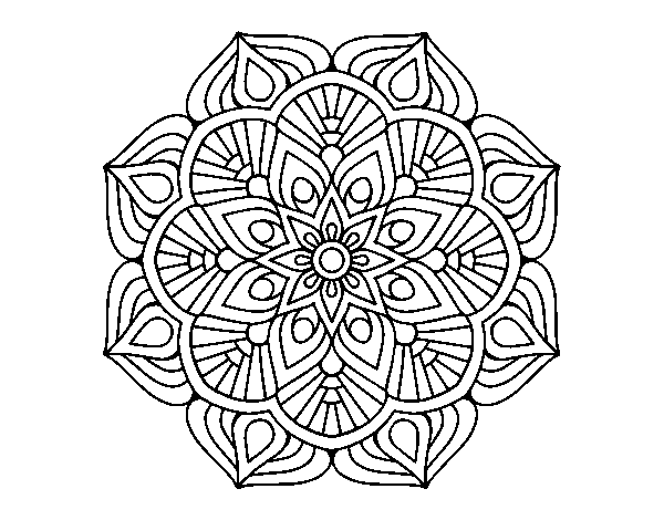 Disegno di Un mandala di fiori orientali da Colorare