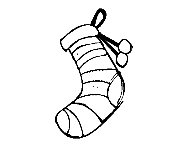 Disegno di Una calza di Natale da Colorare
