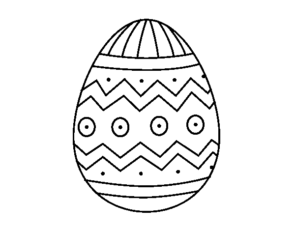 Disegno di Uovo di Pasqua con stampe da Colorare