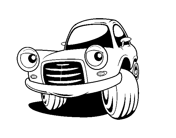 Disegno di Auto da città divertente da Colorare