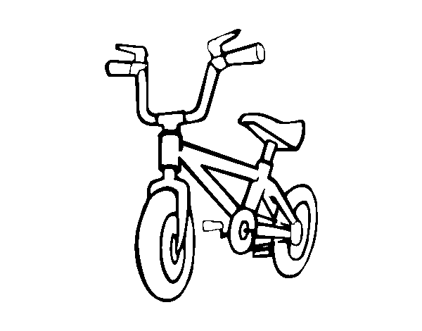 disegno colorato bambino con la bicicletta