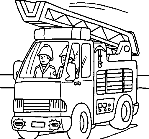 Disegno di Camion dei Pompieri  da Colorare