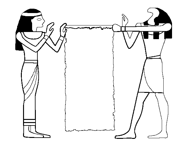 Disegno di Cleopatra e Thot da Colorare