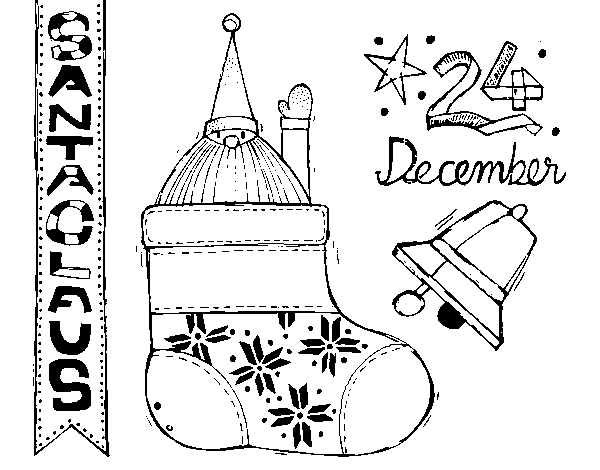 Disegno di Collage Babbo Natale da Colorare