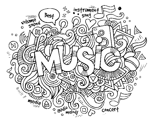 Disegno di Collage musicale da Colorare