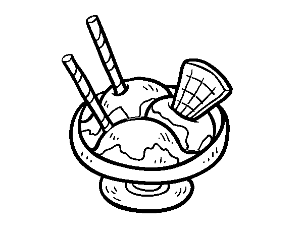 Disegno di  Coppa di gelato de sorvete da Colorare