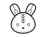 Disegno di Faccia coniglio di Pasqua da colorare