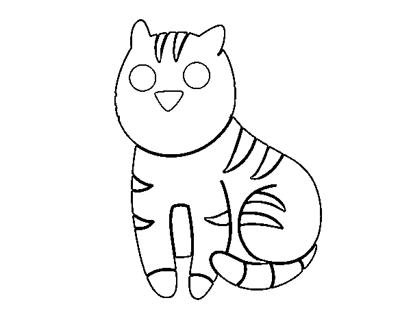 Disegno di Gatto simpatico da Colorare