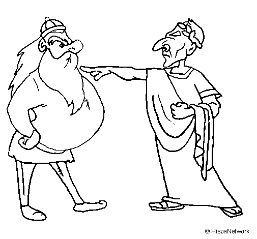 Disegno di Giulio Cesare con un gallo  da Colorare