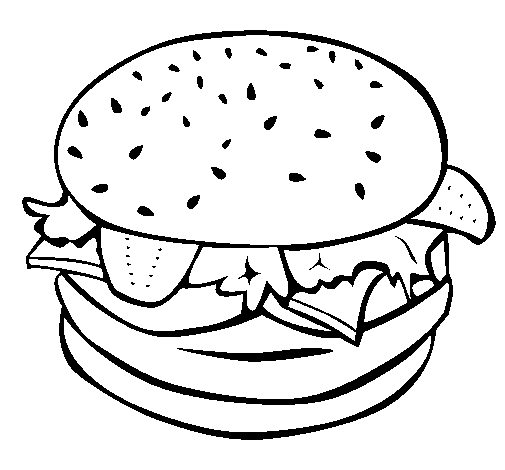 Disegno di Hamburger completo  da Colorare
