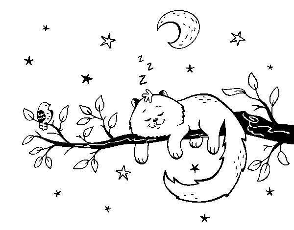 Disegno di Il gato e la luna da Colorare