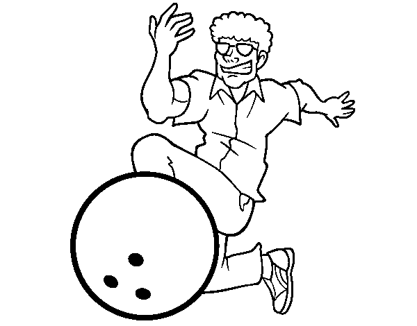 Disegno di L'uomo bowling da Colorare
