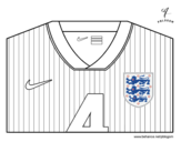 Disegno di Maglia dei mondiali di calcio 2014 dell’Inghilterra da colorare