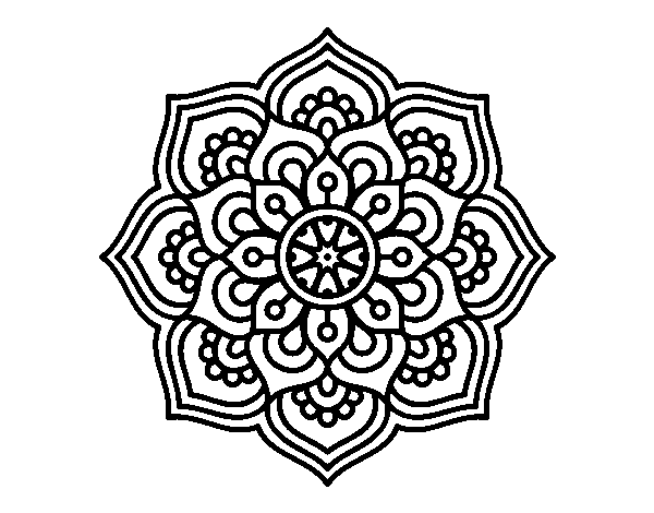 Disegno di Mandala fiore di la concentrazione da Colorare