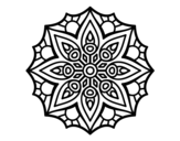 Disegno di Mandala semplice simmetria da colorare