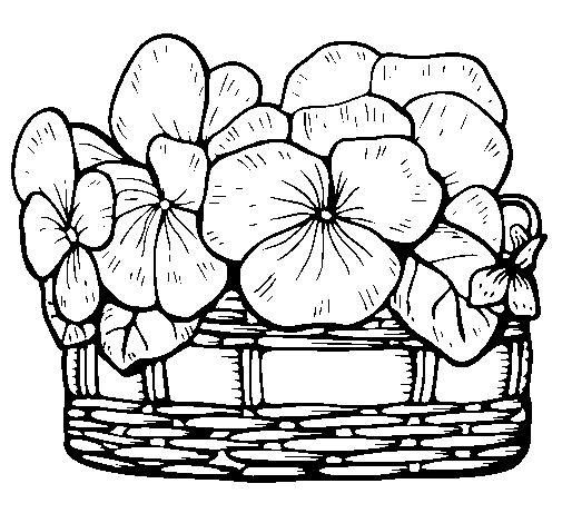 Disegno di Paniere di fiori 12 da Colorare