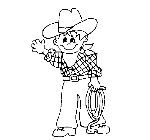 Disegno di Piccolo cowboy  da Colorare