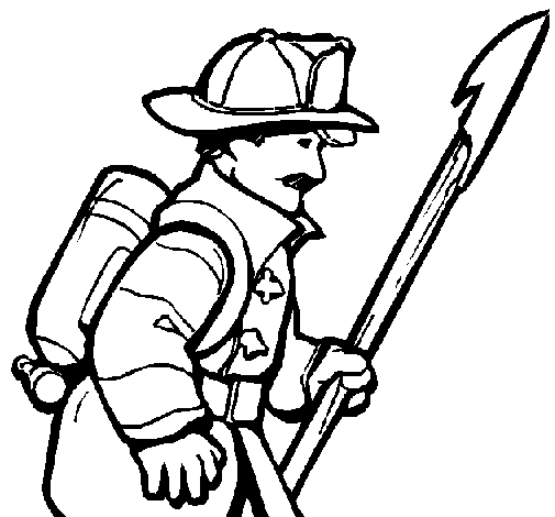 Disegno di Pompiere  da Colorare