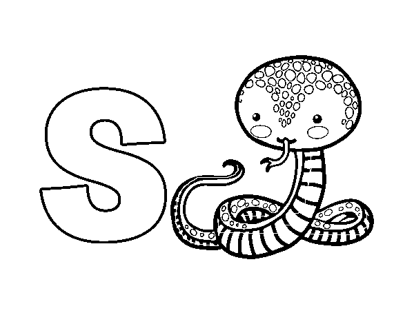 Disegno di S di Serpente da Colorare