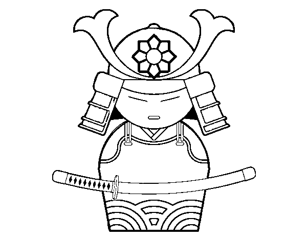 Disegno di Samurai cinese da Colorare