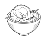 Dibujo de Spiedo della carne con riso