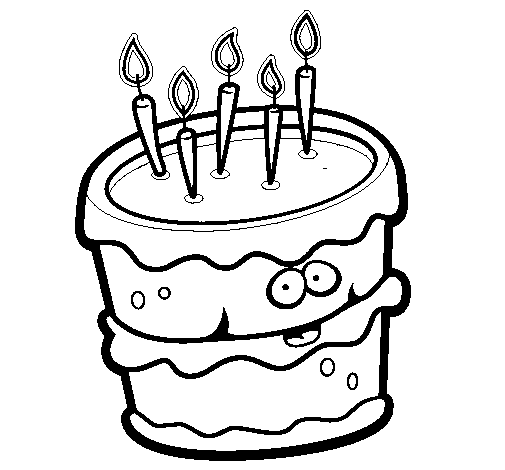 Disegno Di Torta Di Compleanno 2 Da Colorare Acolorecom