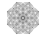 Disegno di Un mandala di fiori orientali da colorare