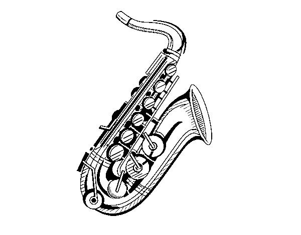 Disegno di Un sassofono da Colorare