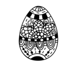 Disegno di Un uovo di Pasqua floreale da colorare