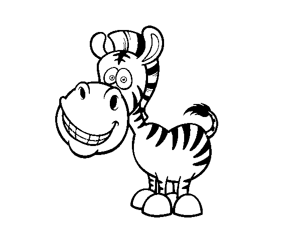 Disegno di Zebra sorridente da Colorare